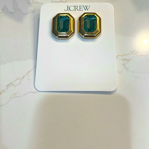 J. Crew Green Crystal Earrings NWT - Picture 8 of 16